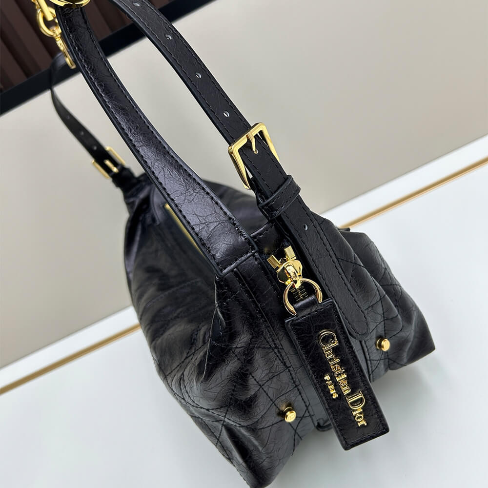 Dior Large D-Journey Bag in Crinkled Calfskin(high-end grade)