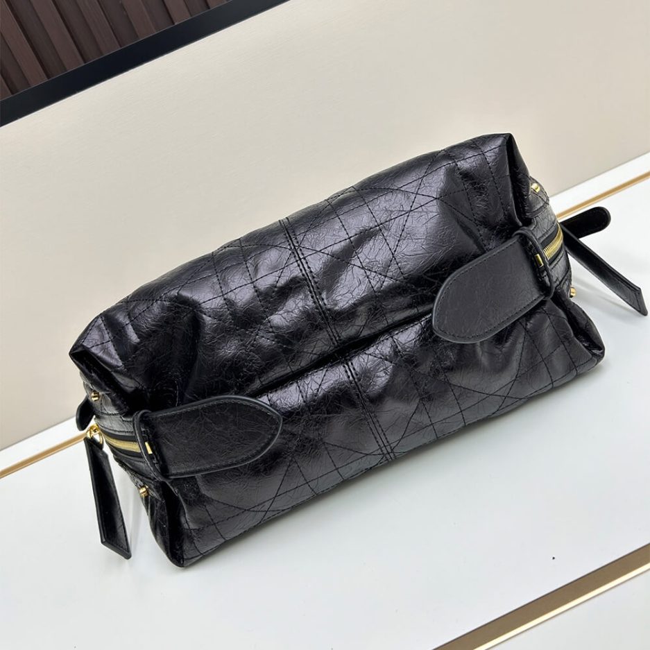 Dior Large D-Journey Bag in Crinkled Calfskin(high-end grade)