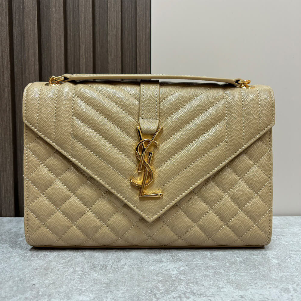 YSL envelope medium in grained leather