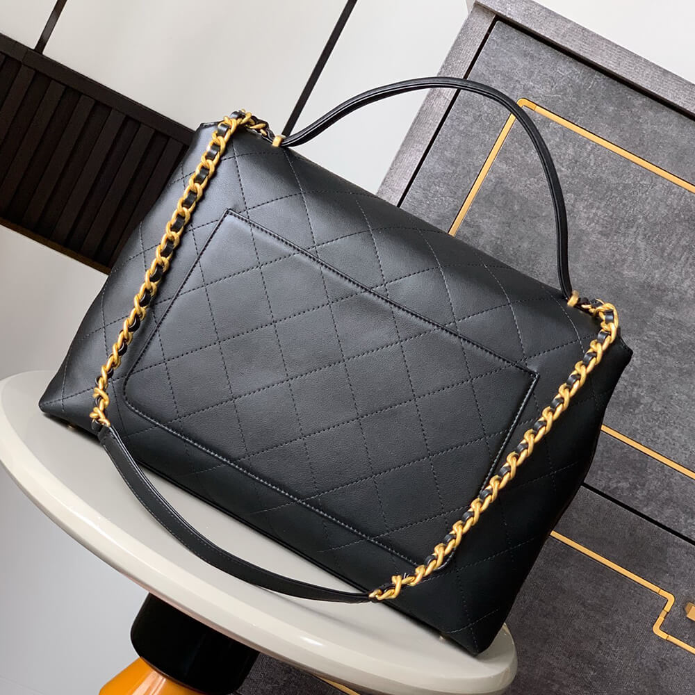 CHANEL Maxi flap bag with handle(HIGH-END GRADE)