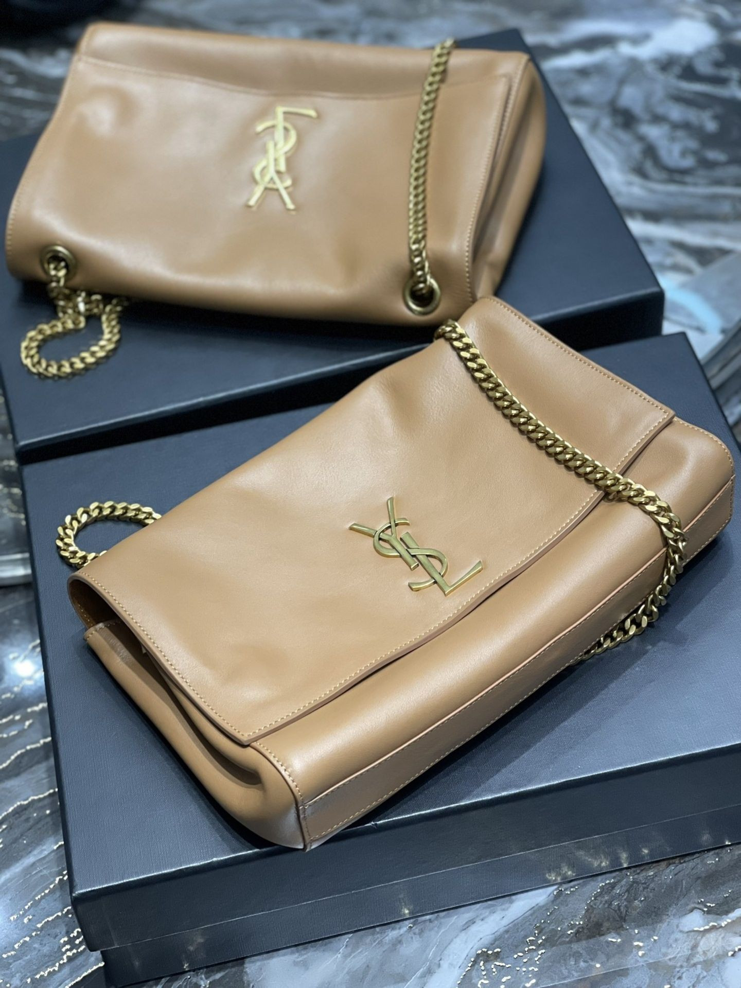 Y*L kate reversible suede and leather shoulder bag 28.5x20x6cm