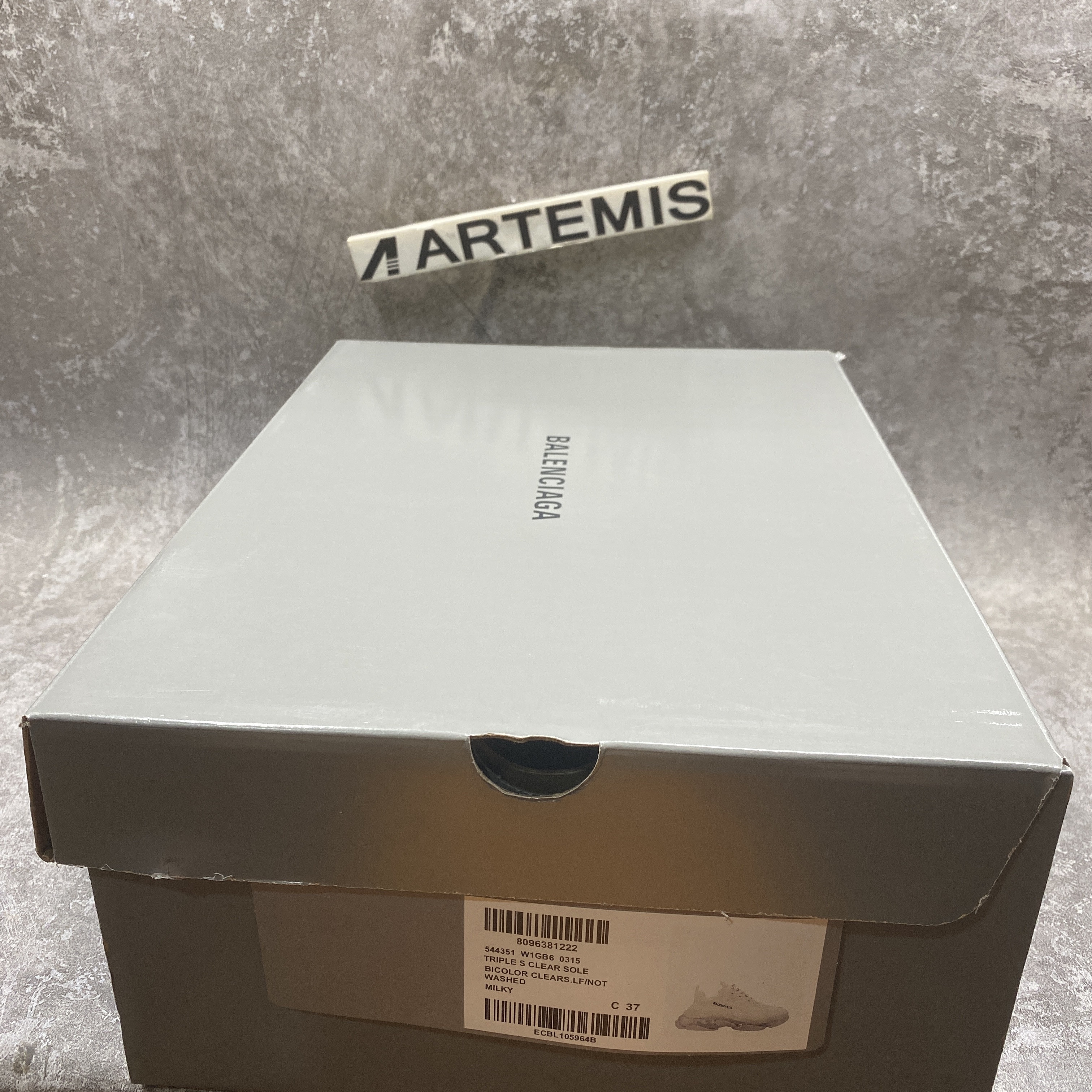 Balencag  Off-White Clear Sole Triple S Sneakers