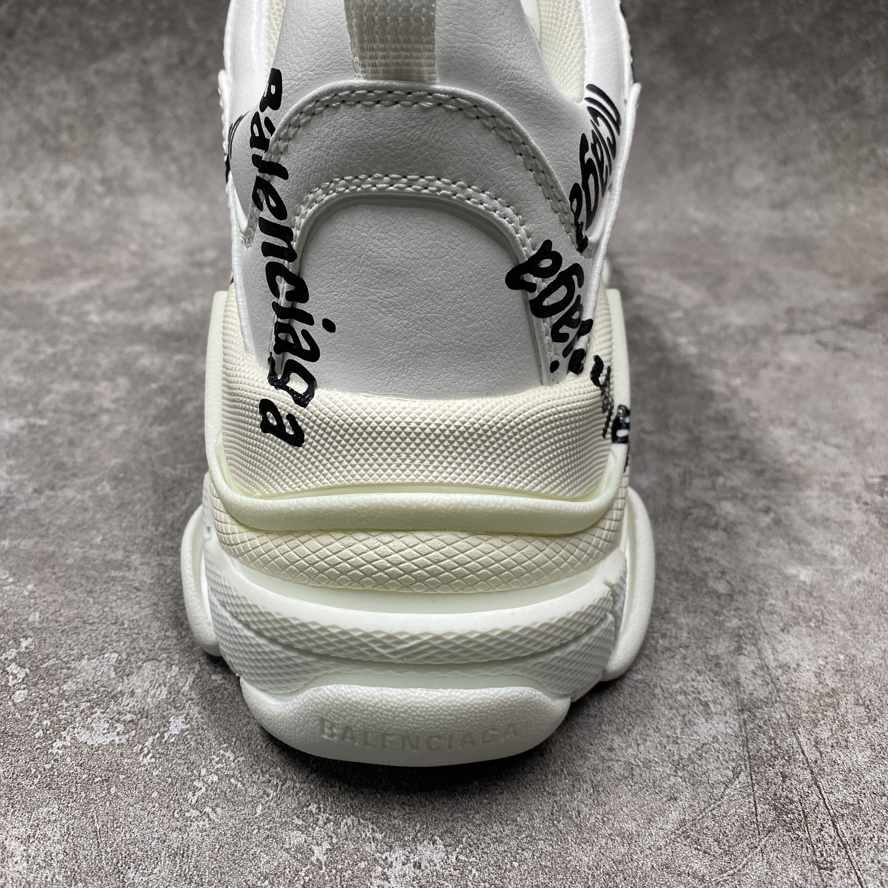 Balenciga Triple S Logotype Sneaker in White