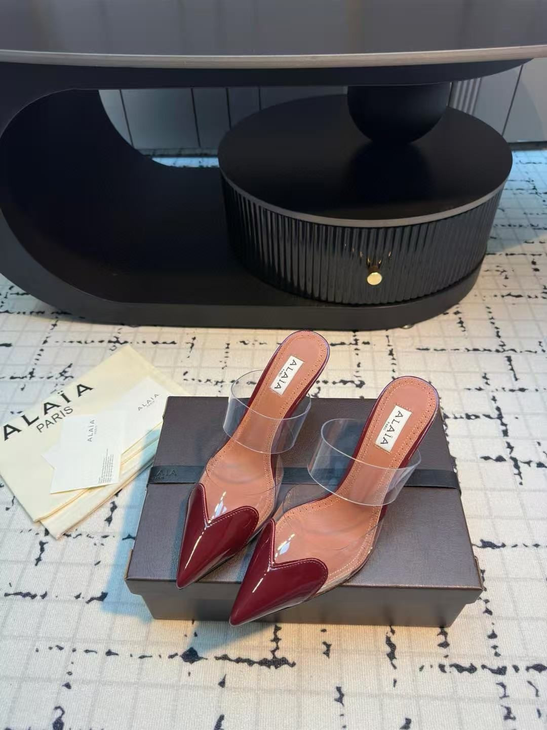 UA ALAÏA Le Coeur Mule Heart-Toe Slingback Pump 10.5cm Heel