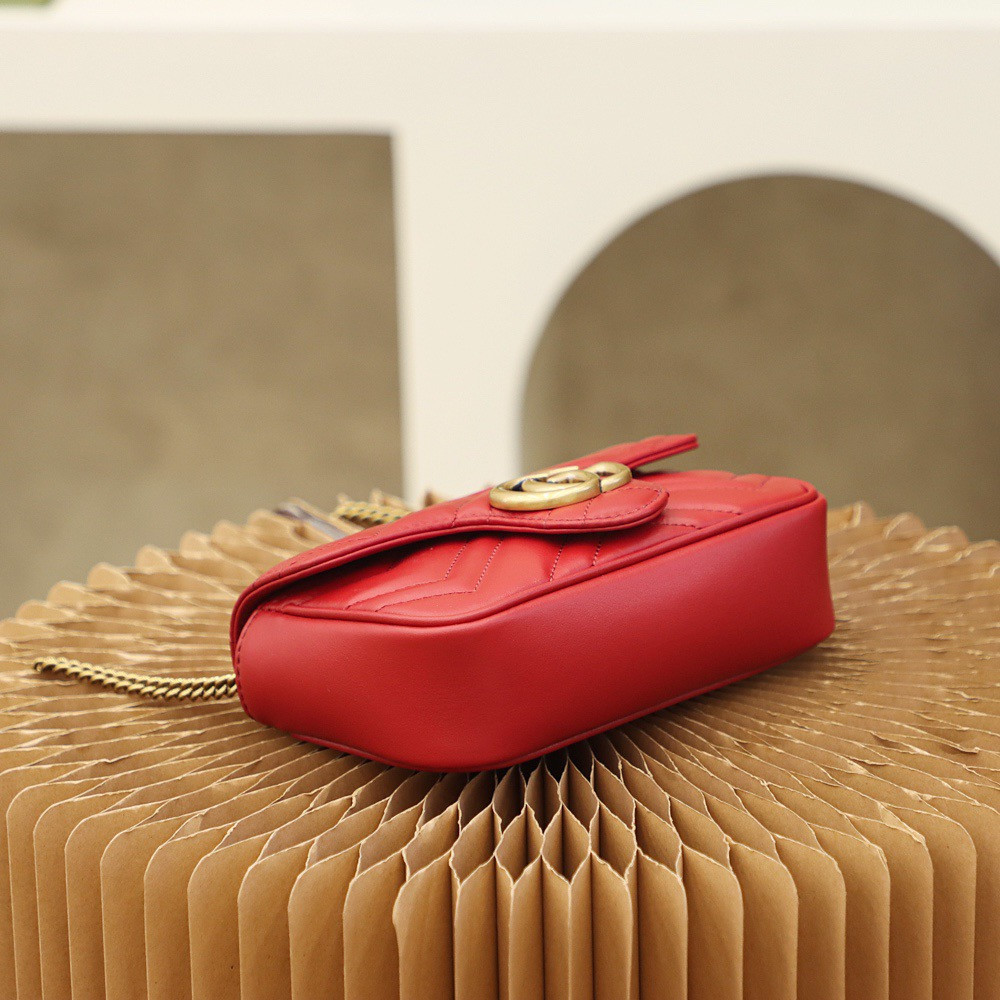 gg marmont matelasse leather S*per mini bag 16.5x10.2x5.1cm