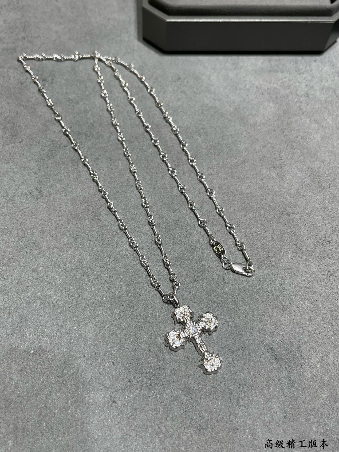 Ch*0me heart flame cross necklace