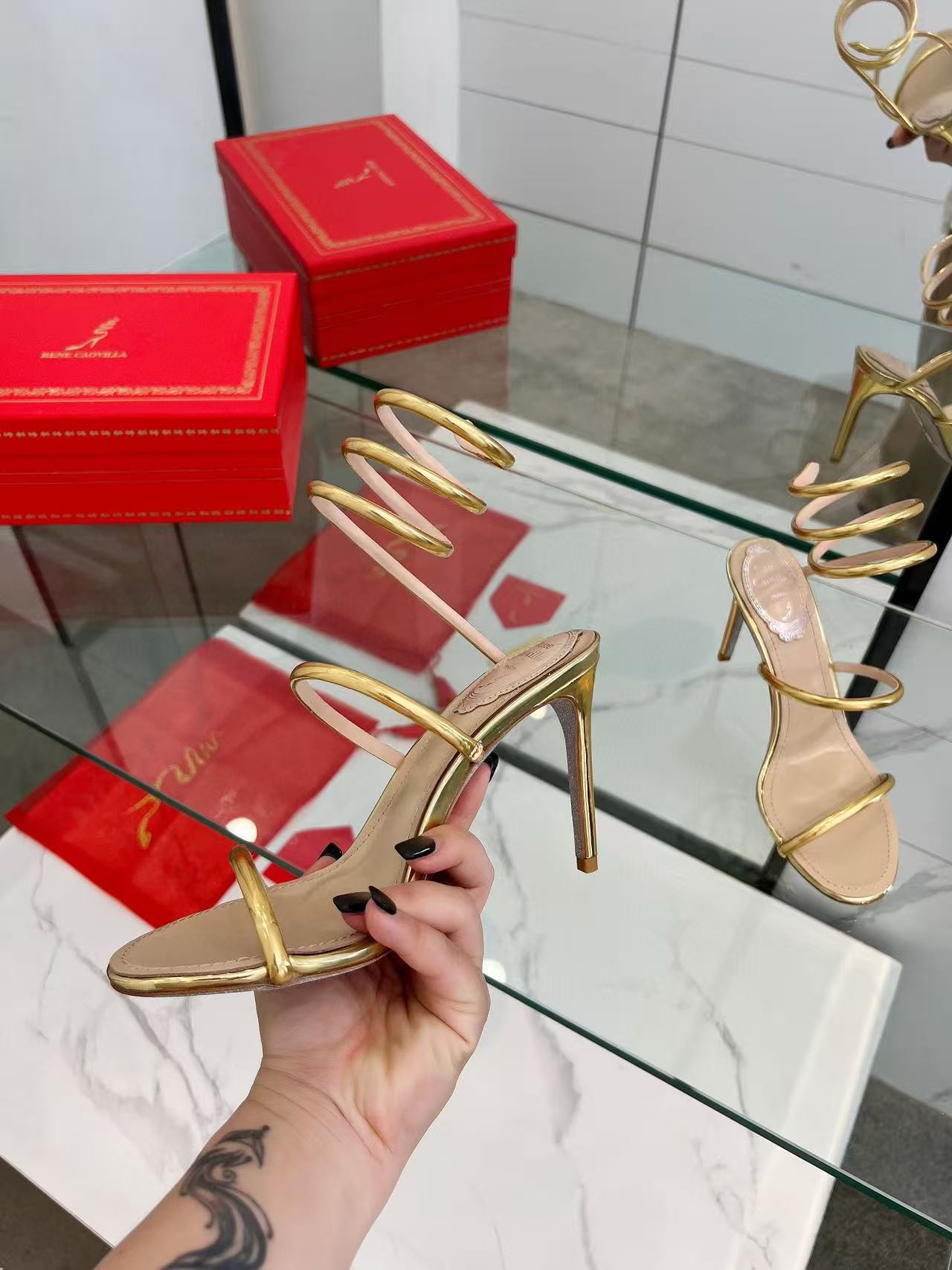 UA RENÉ CAOVILLA Cleo Pumps Sandals 95mm