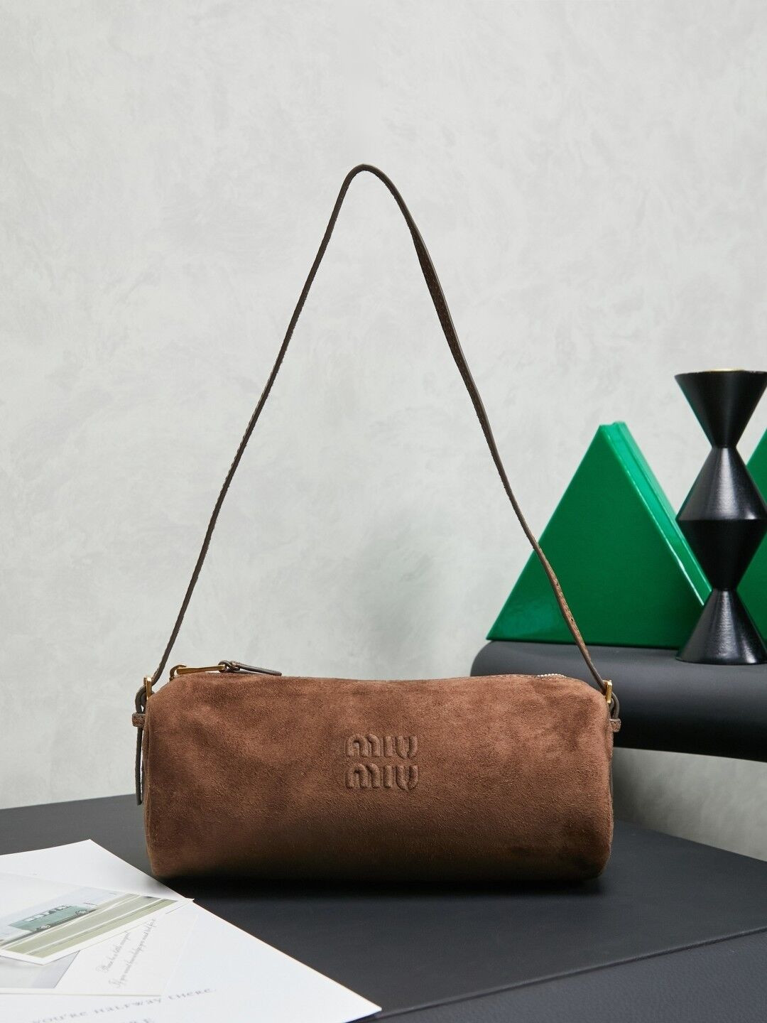 Miu Miu Suede pouch 22x9x9cm