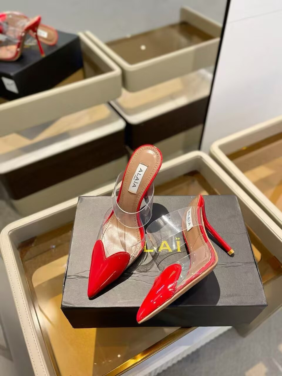 UA ALAÏA Le Coeur Mule Heart-Toe Slingback Pump 10.5cm Heel