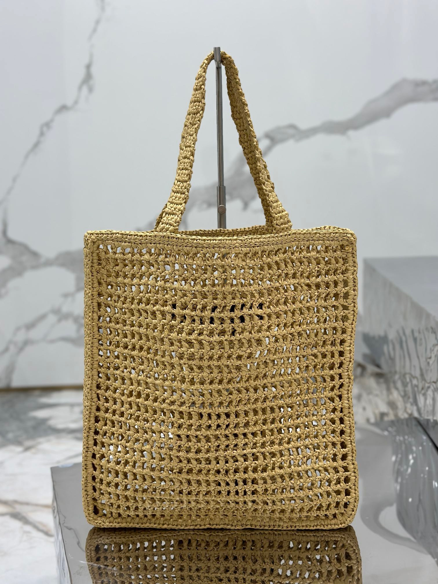 Pra*a crochet tote bag color natural
