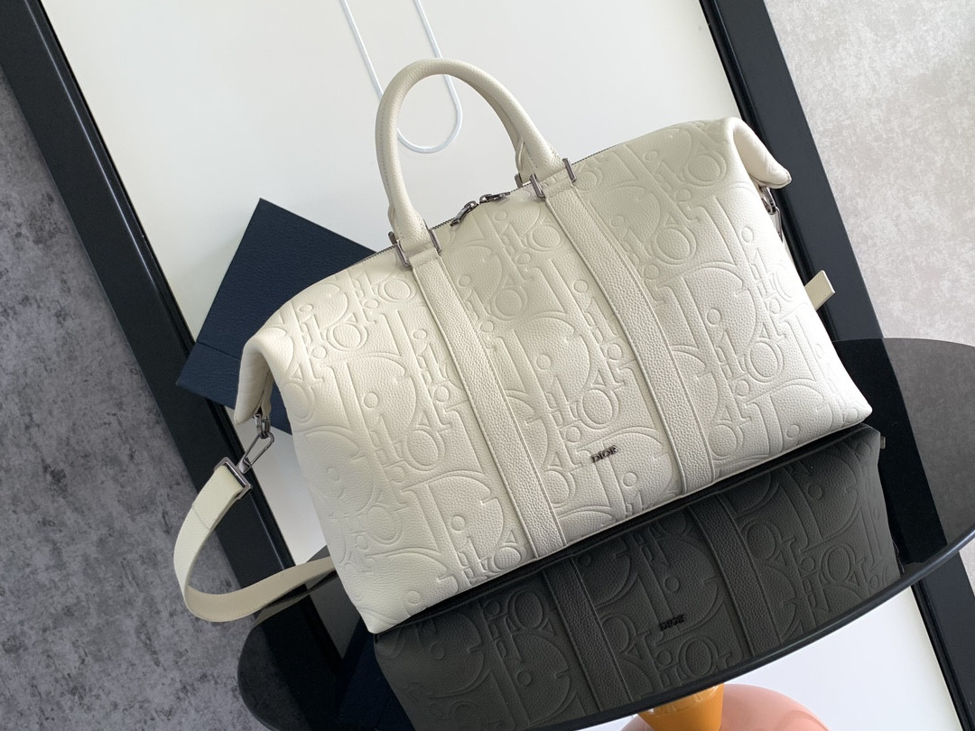 D*or weekender 40 beige D*or gravity leather and beige grained calfskin 57.5 x 34.5 x 22 cm