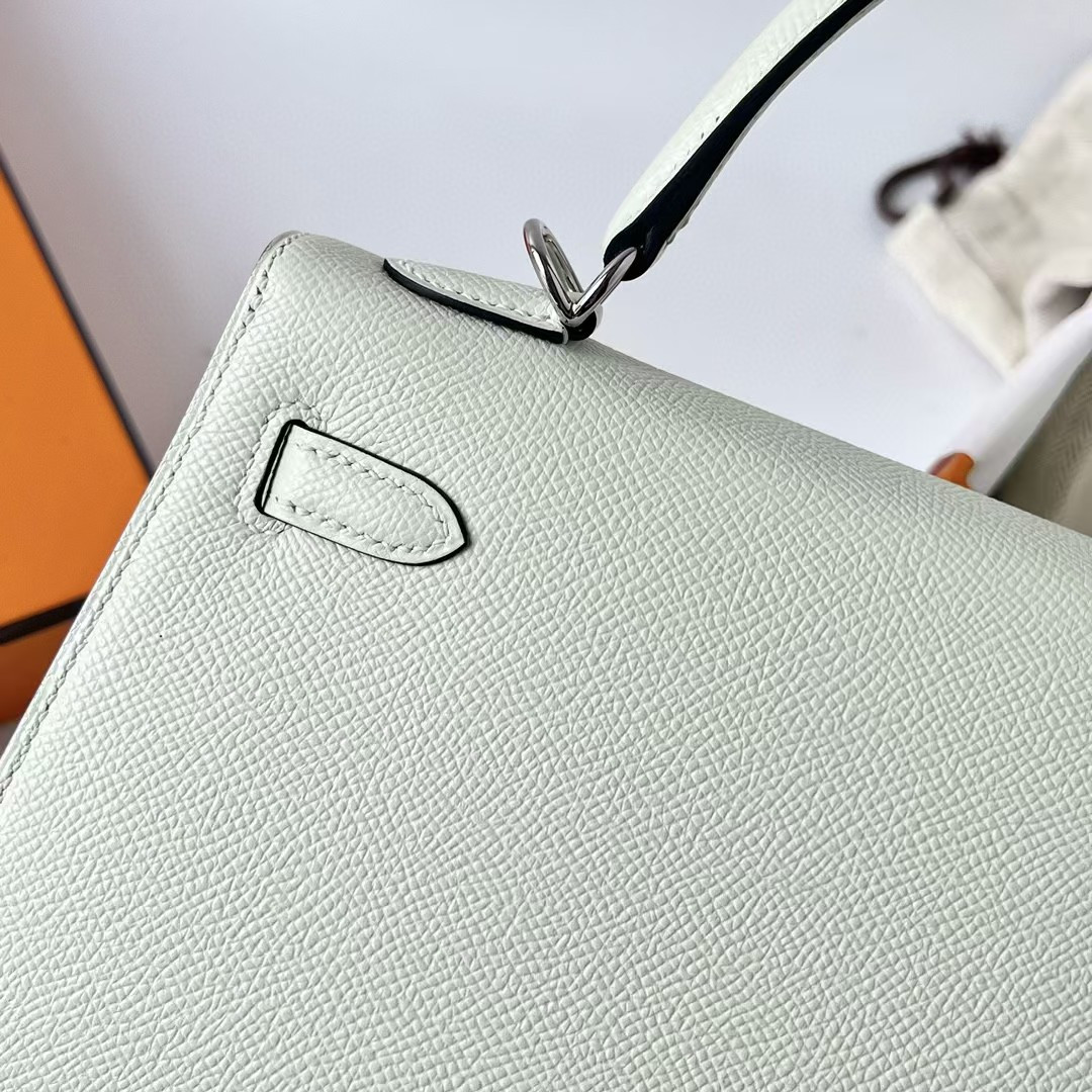 HERMÈS Kelly Silver-tone Hardware 25