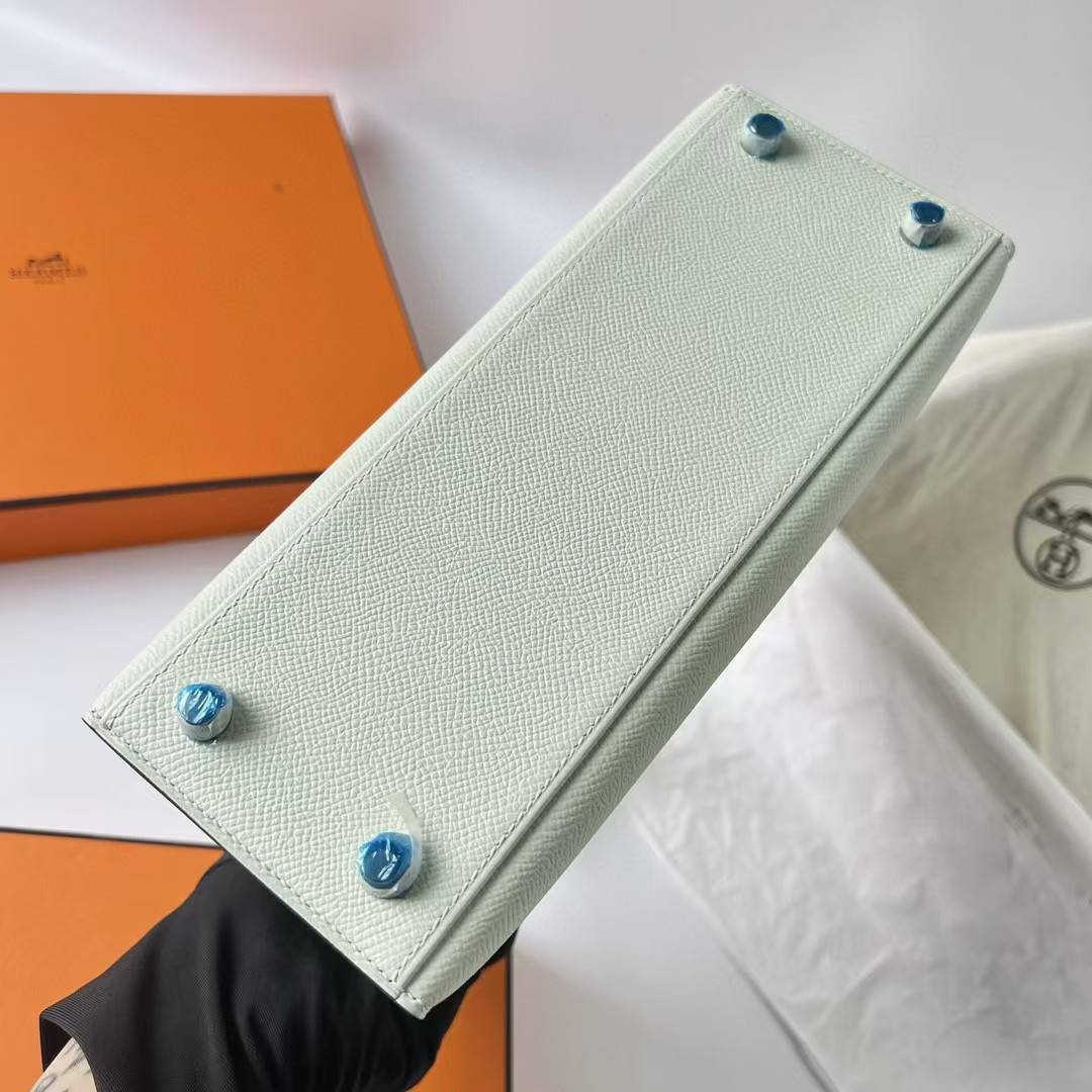 HERMÈS Kelly Silver-tone Hardware 25