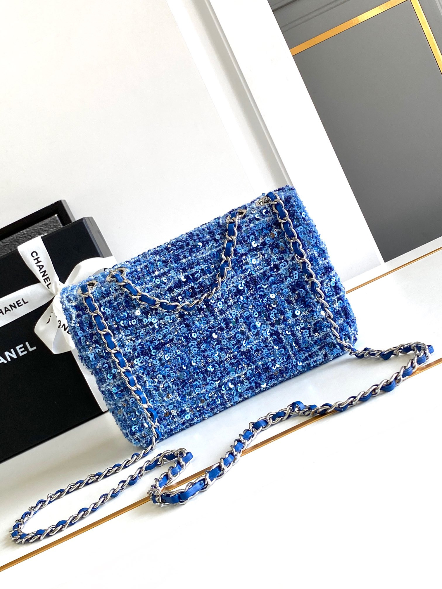 Ch*el mini cf  rose gold hardware 20x15x7cm