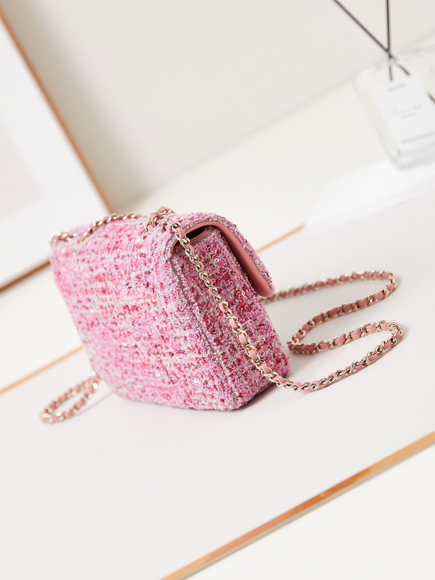 Ch*el mini cf rose gold hardware 20x15x7cm