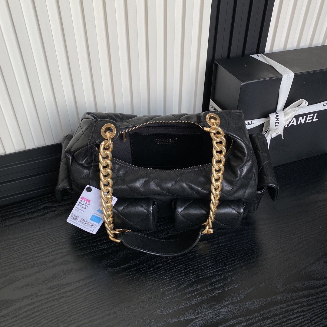 Ch*el 25c maxi hobo bag 27×35×18cm