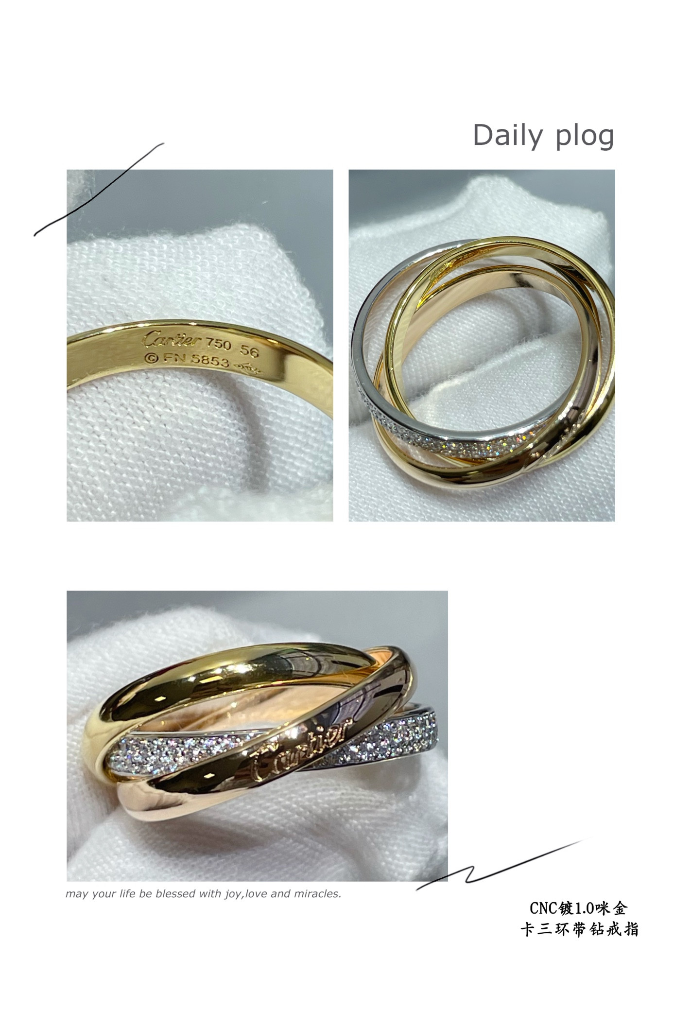 ca*t*er three-band Di*m*nd ring