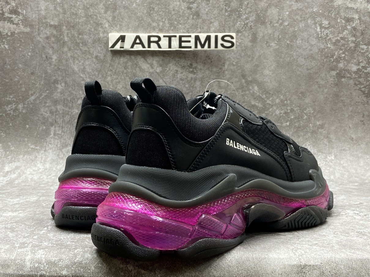 Balenciga Triple S Black Purple Clear Sole