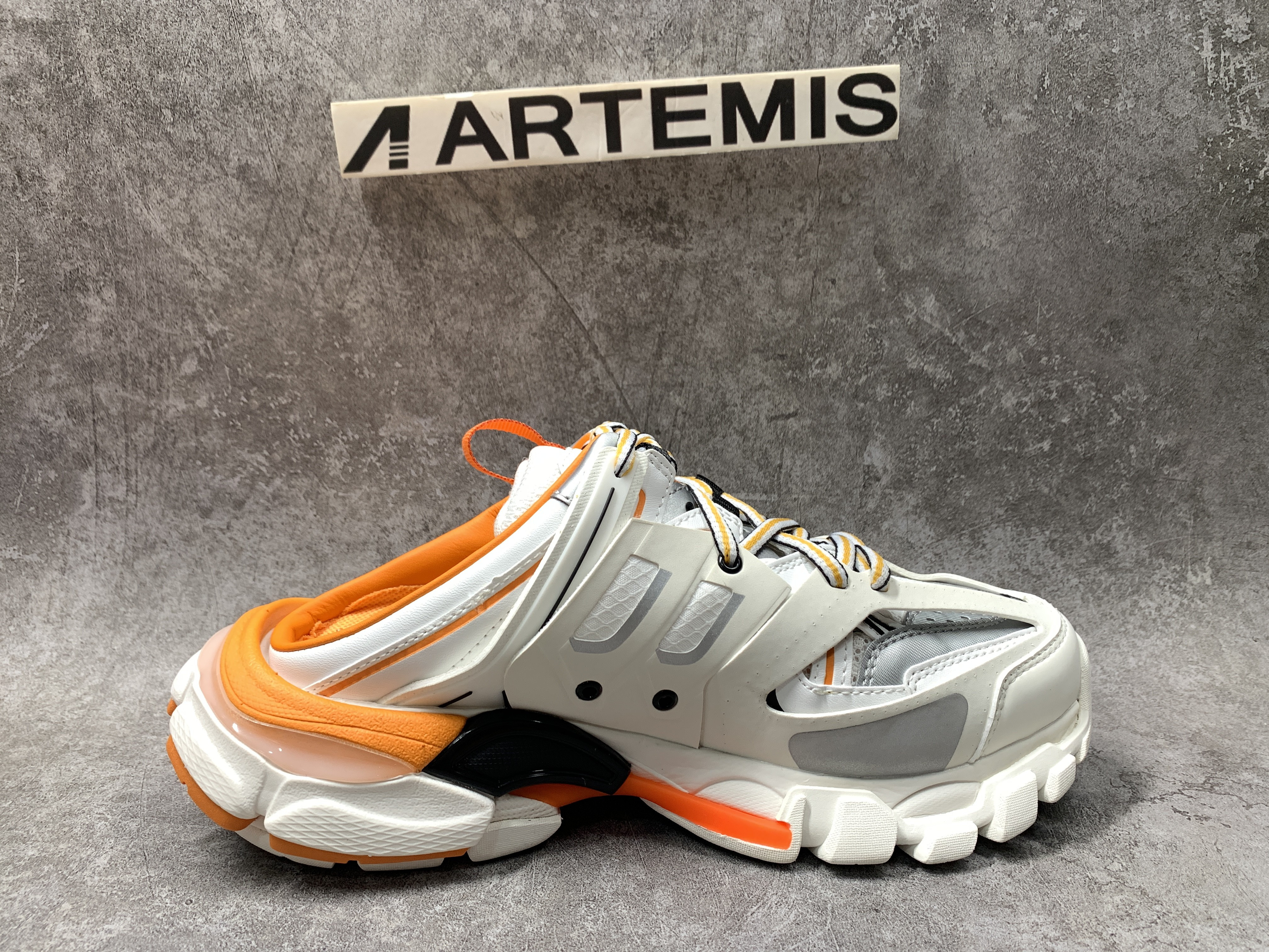 Balenciga Track Mule White Orange