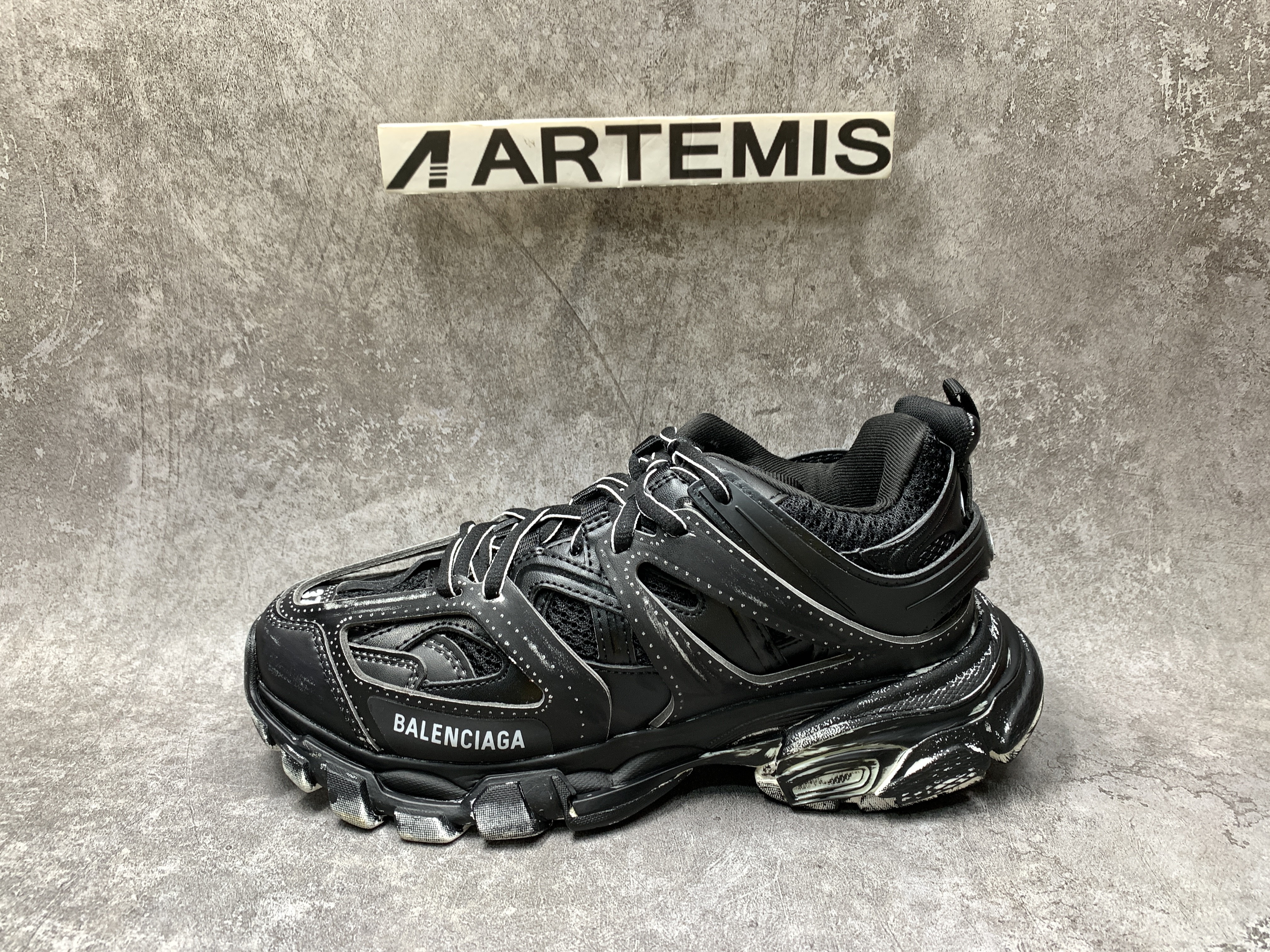Balenciga Black Faded Track Sneakers