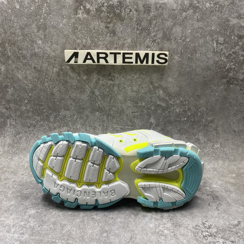 Balenciga Track White Neon Yellow