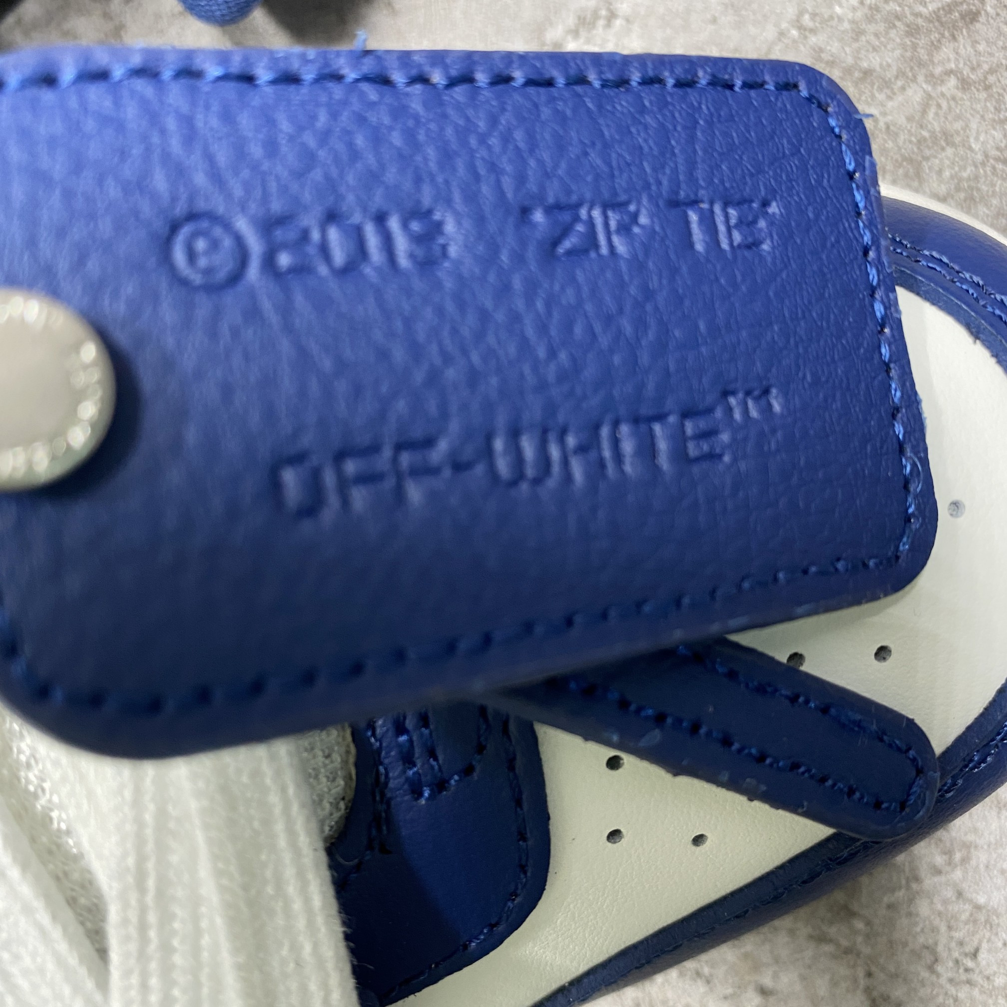 Off-White Out Of Office Leather Sneaker Dark Blue White