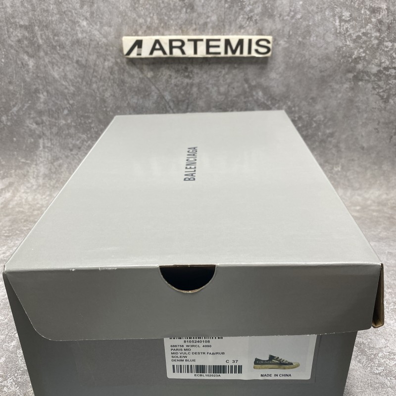 Balenciga Pairs Low Mule Destroyed - Denim