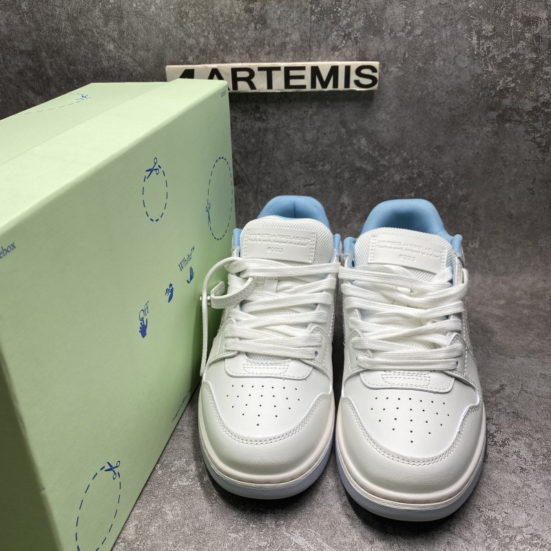 OFF-WHITE Out Of Office OOO Low Tops White Iridescent Blue