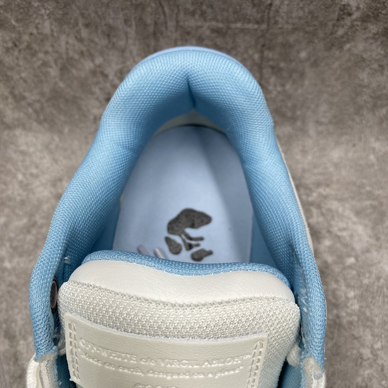 OFF-WHITE Out Of Office OOO Low Tops White Iridescent Blue