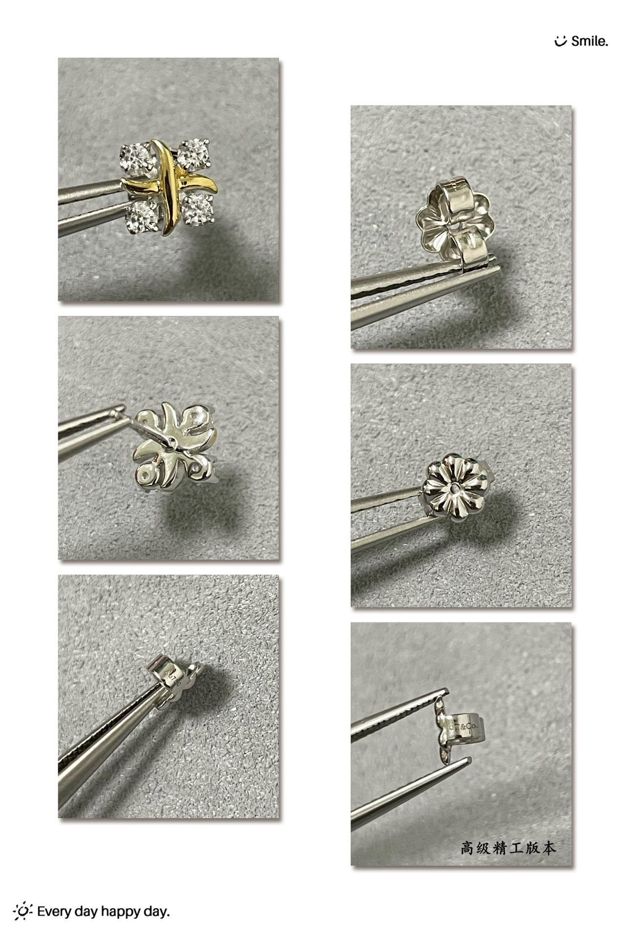 T*f*ny & co. double tone cross earrings