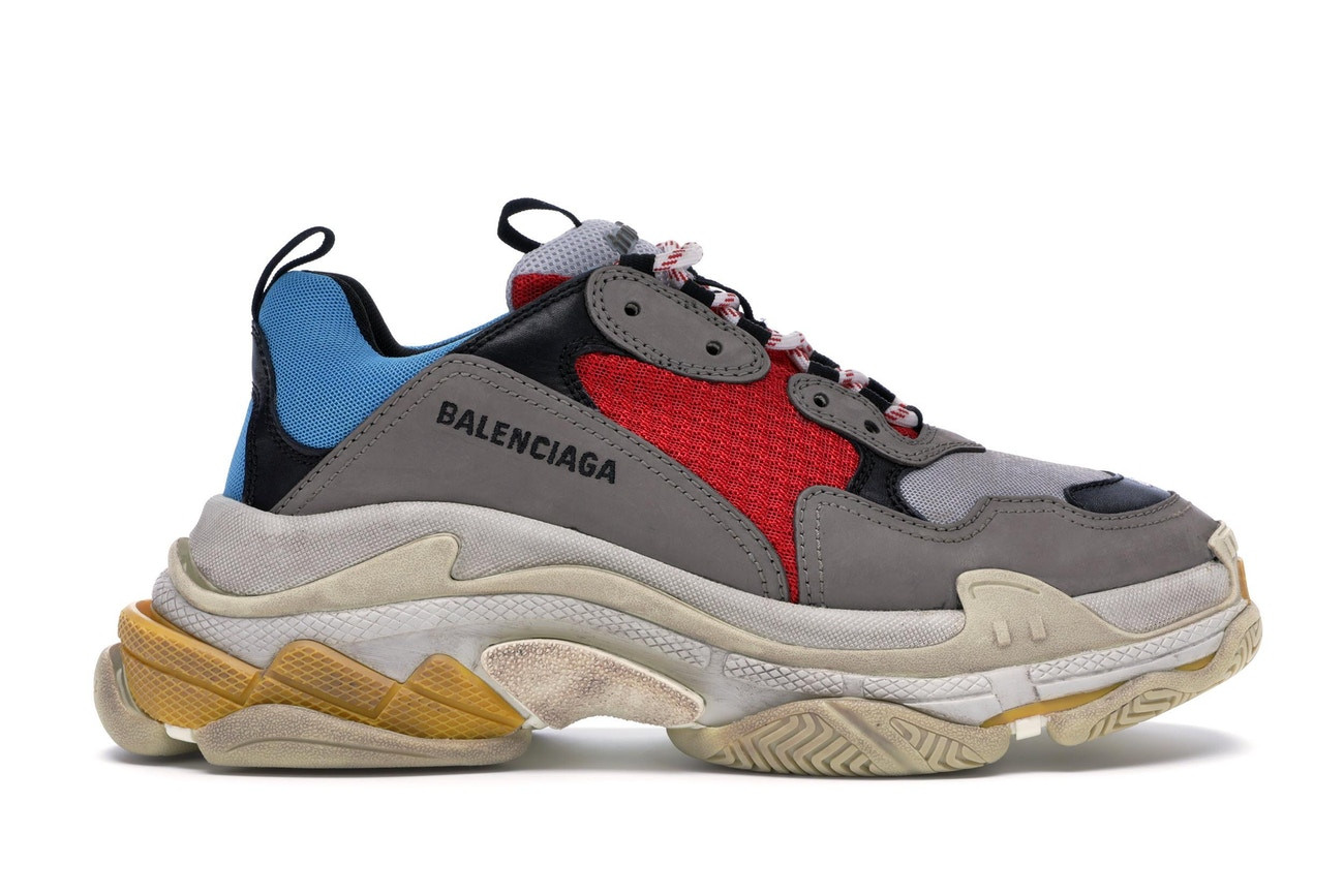 Balenciga Triple S Grey Red Blue (2018 Reissue)