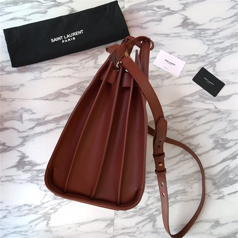 Y*L sac de jour small in canvas and leather beige sea salt and brick