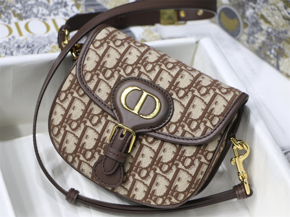 medium D*or bobby bag brown D*or oblique jacquard