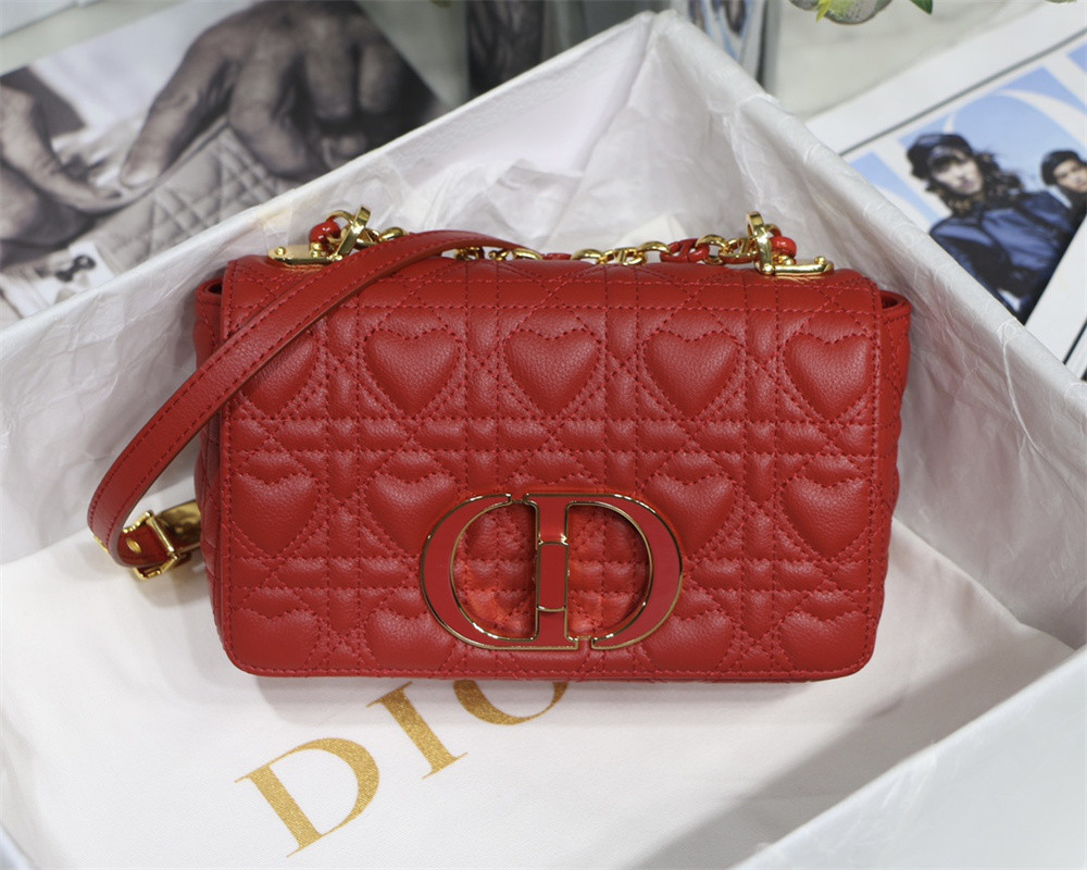 small D*or caro bag amour red 20 x 12 x 7 cm