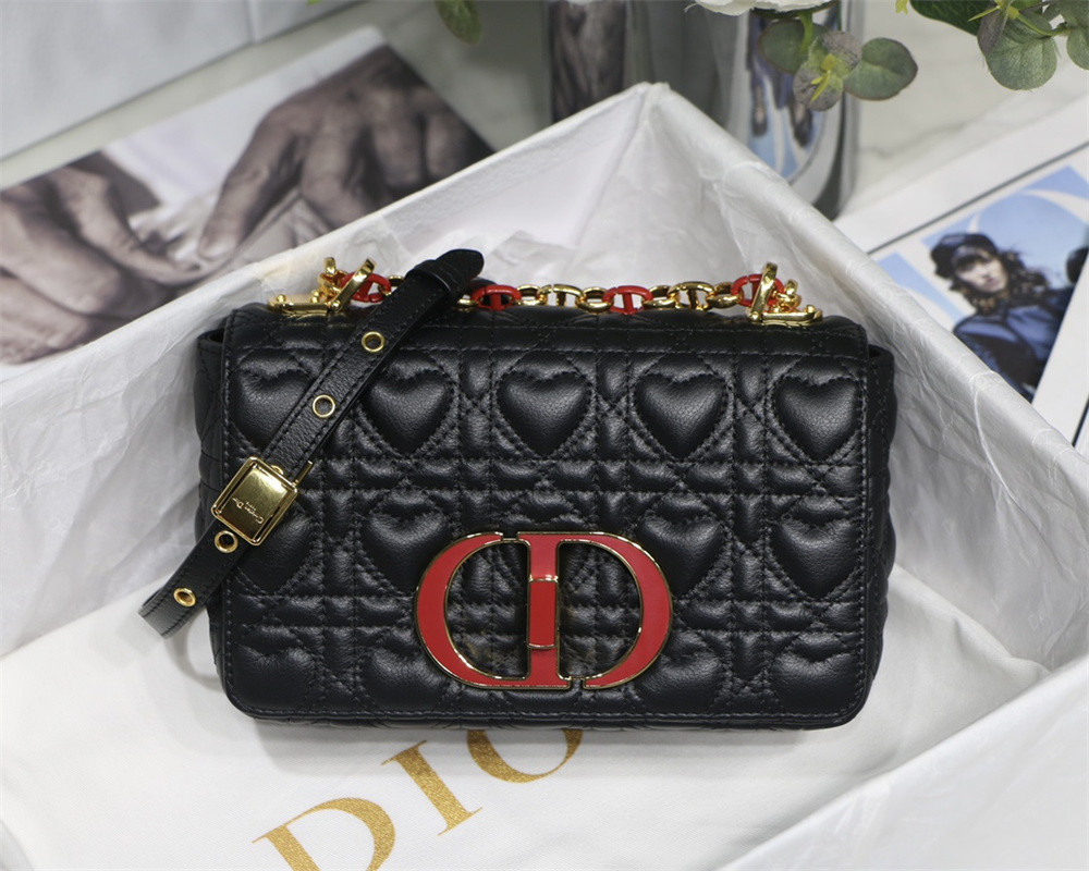 small D*or caro bag amour black 20 x 12 x 7 cm