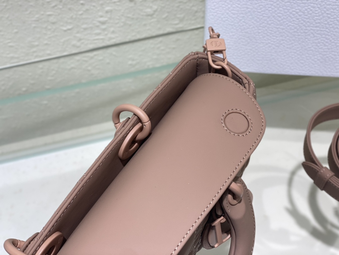 D*or small lady d-joy bag ultramatte pink cannage calfskin