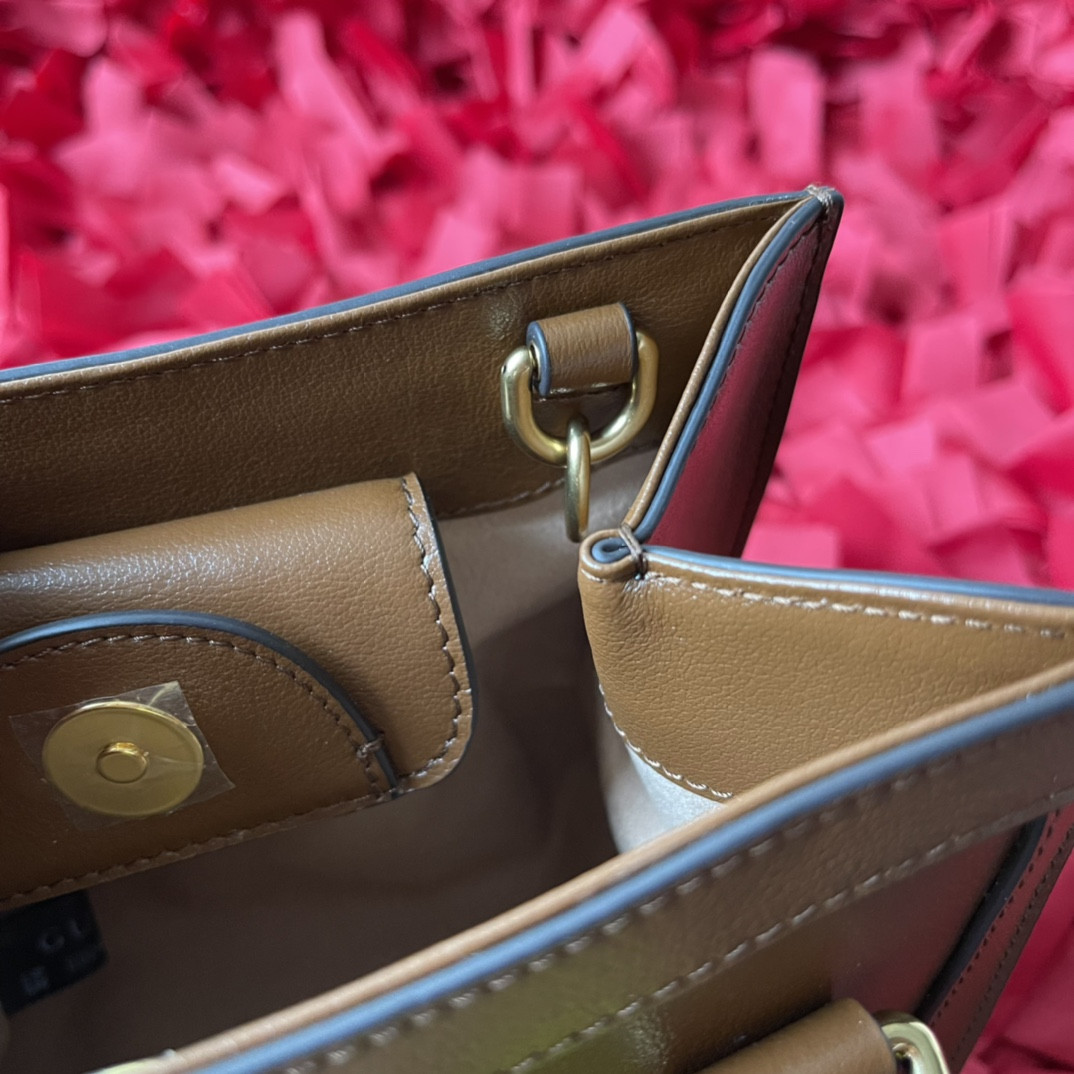 G*u*i diana mini tote bag khaki 20w x 16h x 10d cm