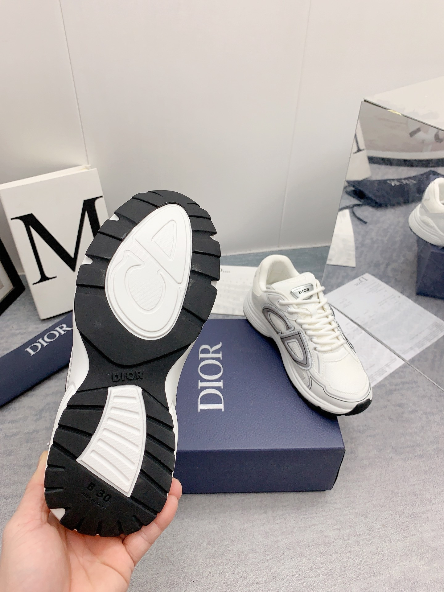 ua D*or b30 sneaker white mesh and technical fabric