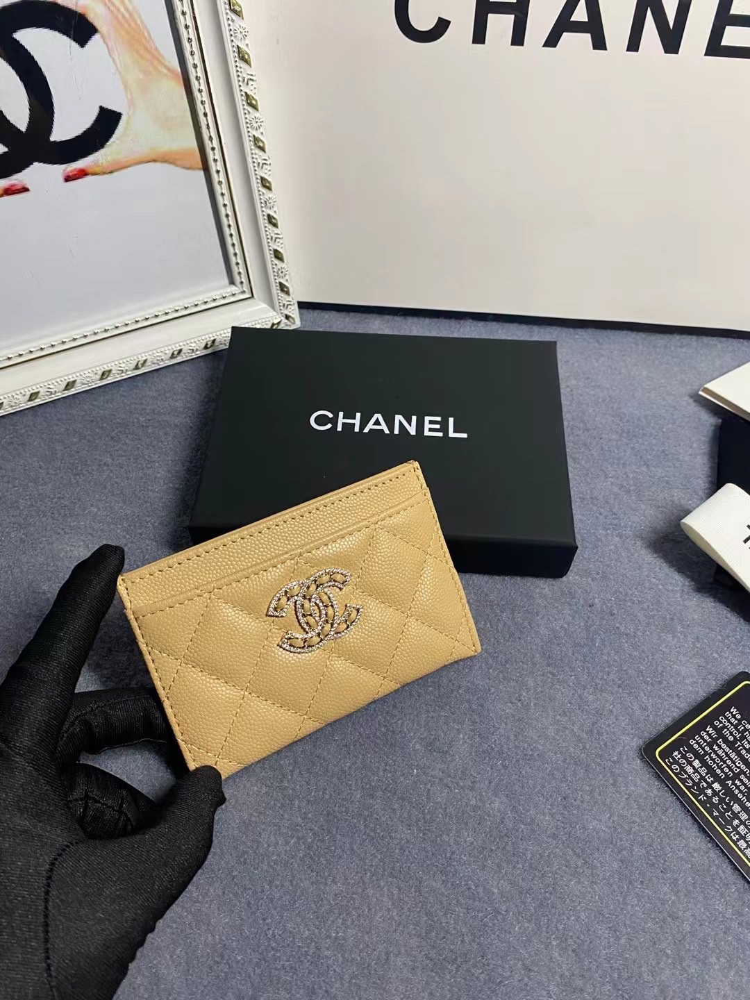 Ch*el card holder 11.2×7.5×0.5cm