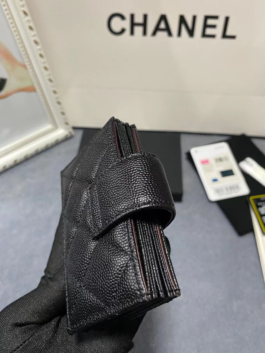Ch*el card holder 10.4×7×2cm