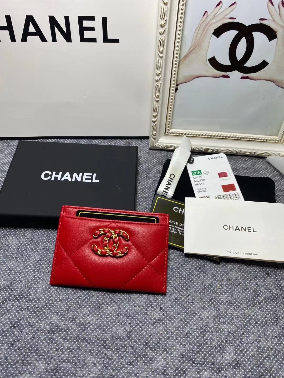 Ch*el card holder 11.2×7.5×0.5cm