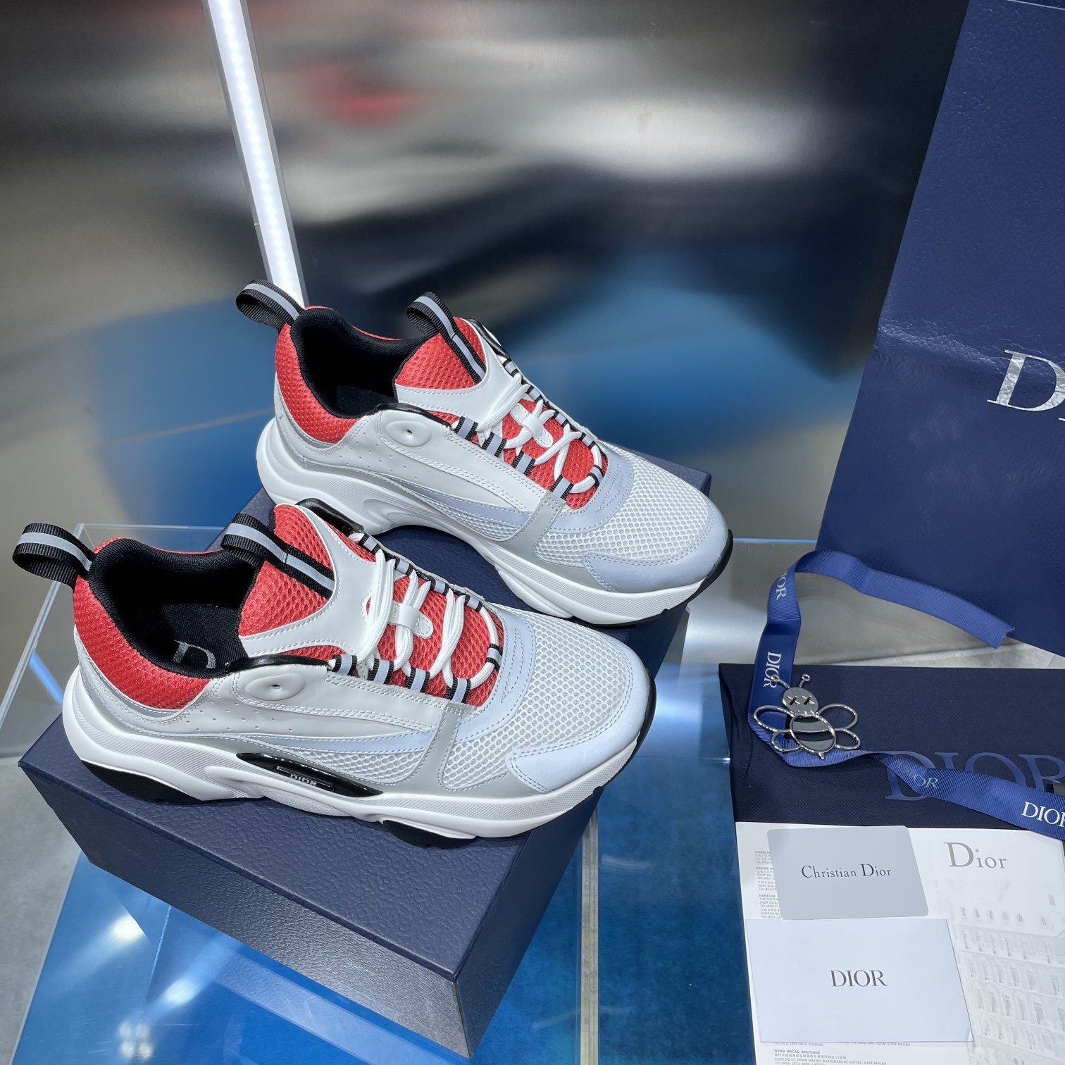 ua D*or b22 white and red sneaker