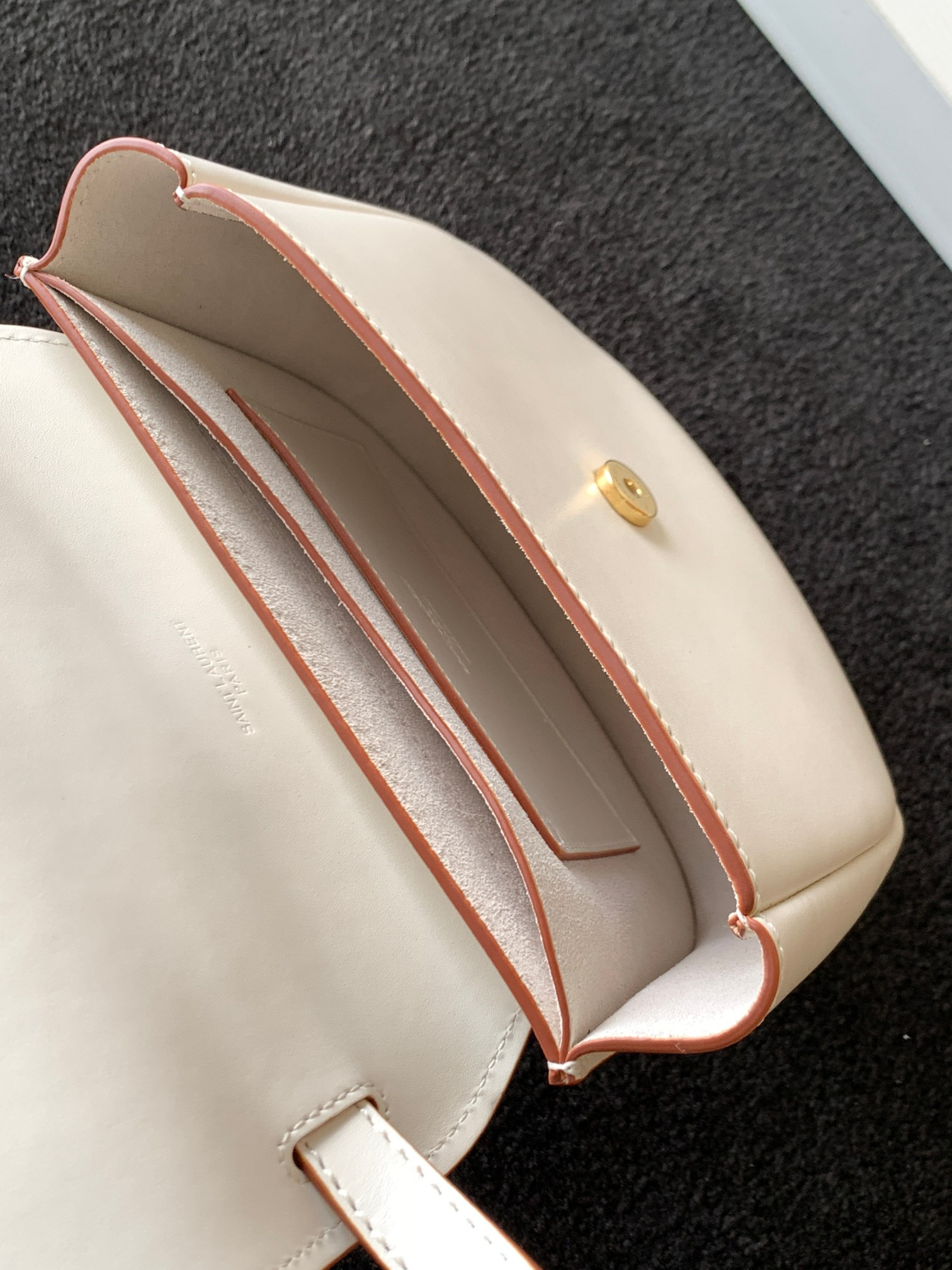 Y*L kaia small satchel in smooth leather 7.2 x 6.1 x 2.1 inches