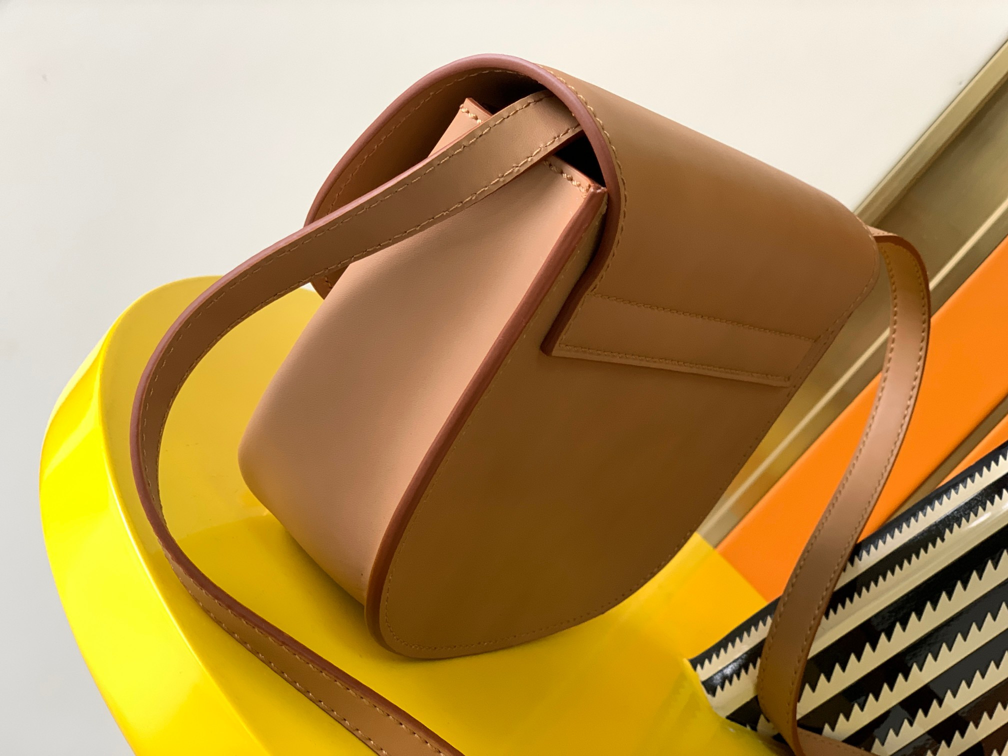 Y*L kaia small satchel in smooth leather 7.2 x 6.1 x 2.1 inches