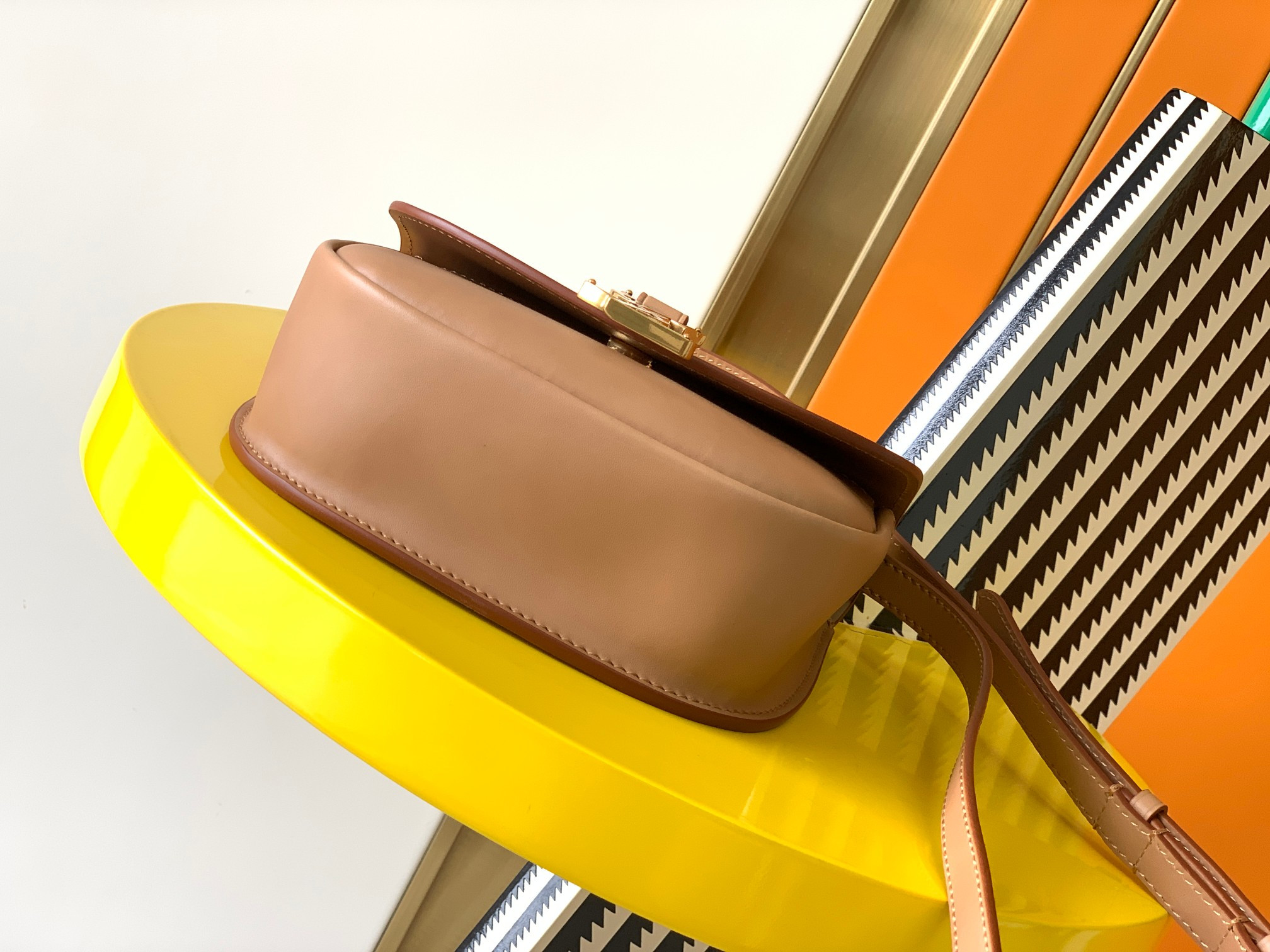 Y*L kaia small satchel in smooth leather 7.2 x 6.1 x 2.1 inches
