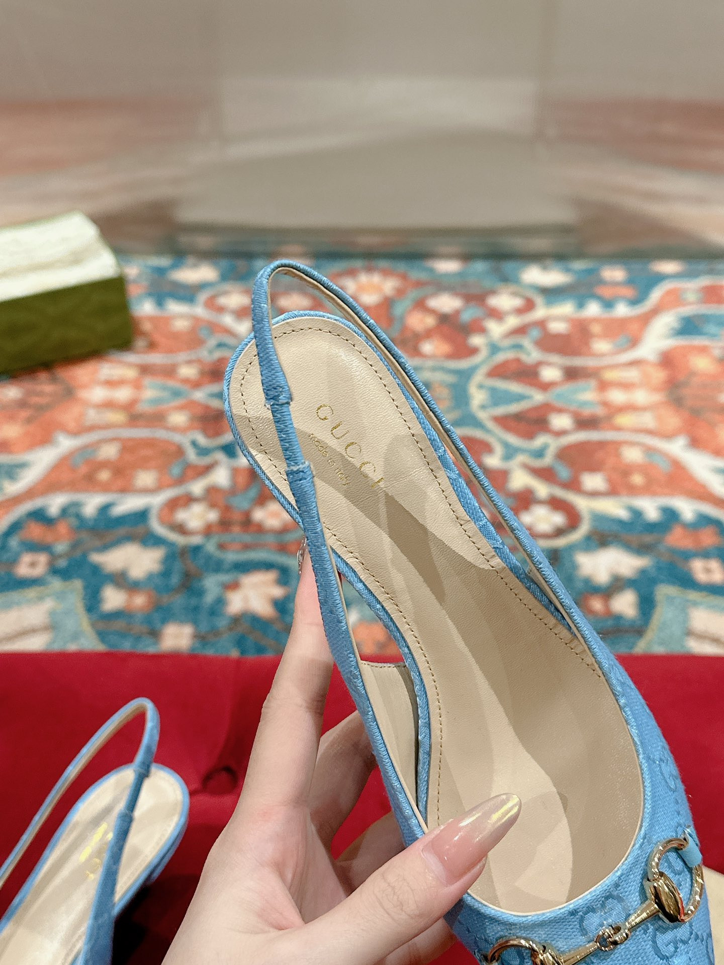 ua G*u*i horsebit slingback pump low heel