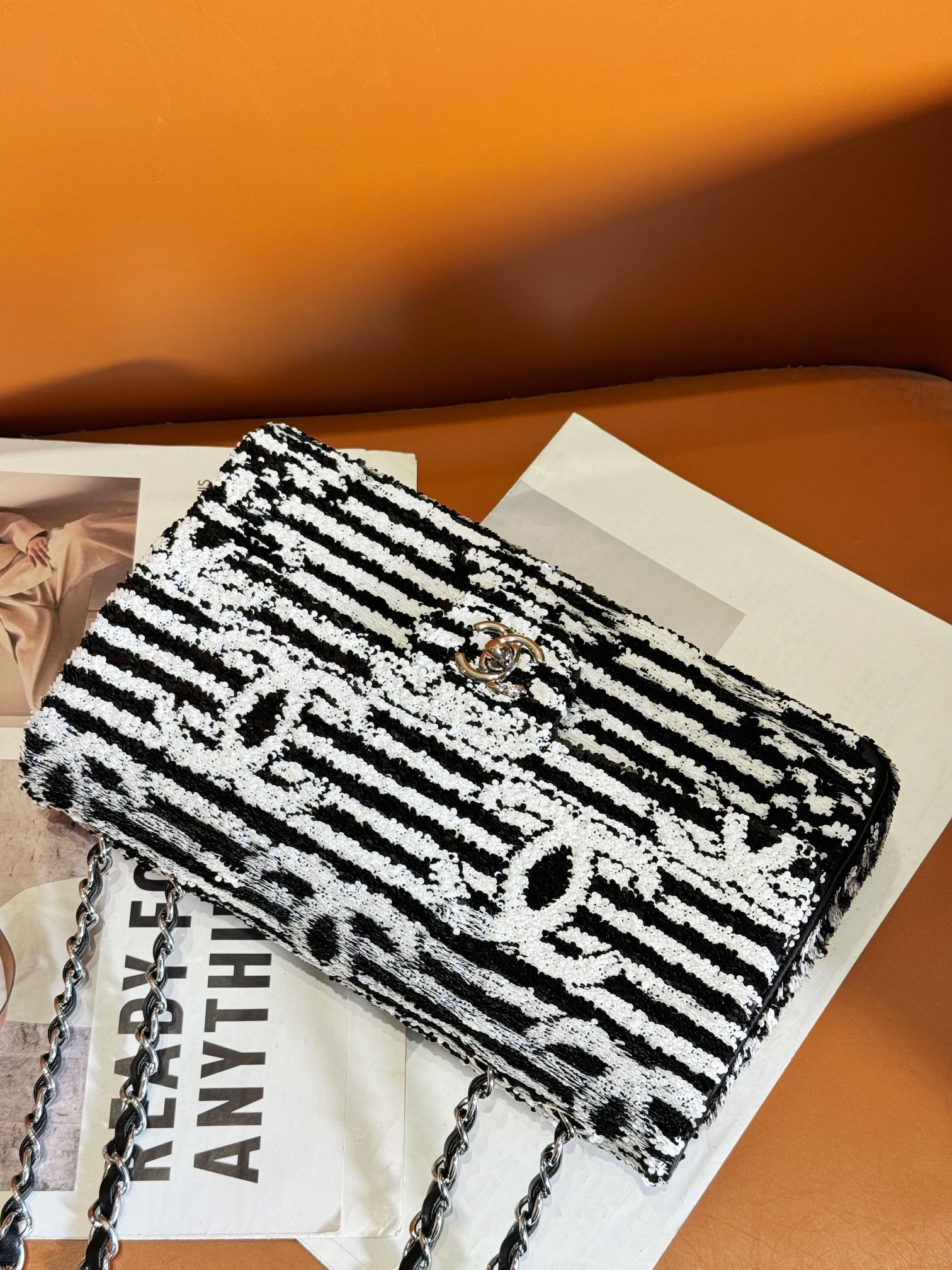 Ch*el classic flap bag 15.5×25.5×6.5cm