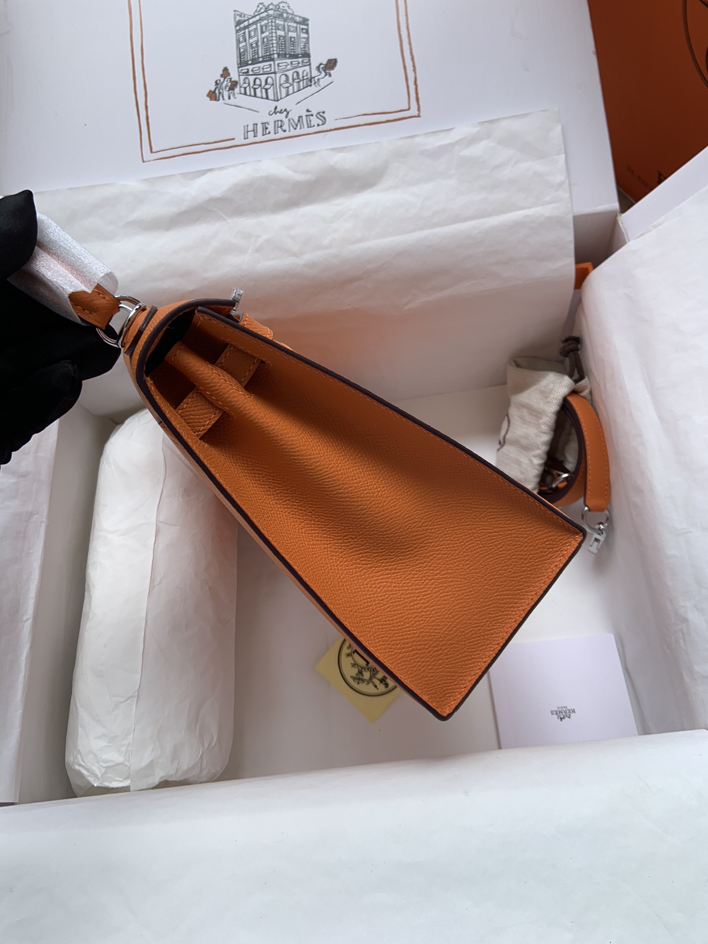 HERMÈS Kelly Silver-tone Hardware 25 28