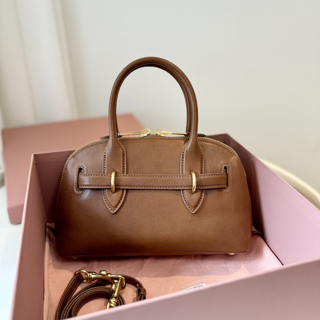 Miu Miu Aventure nappa leather top-handle bag 16.5x28x10cm
