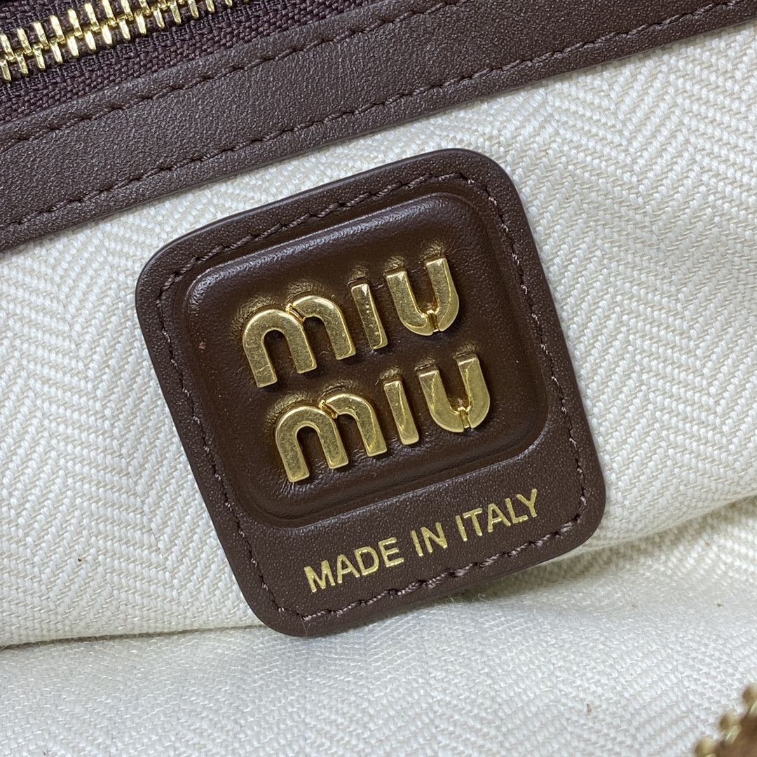 Miu Miu Arcadie padded suede top-handle bag 22X10.5X7.5cm